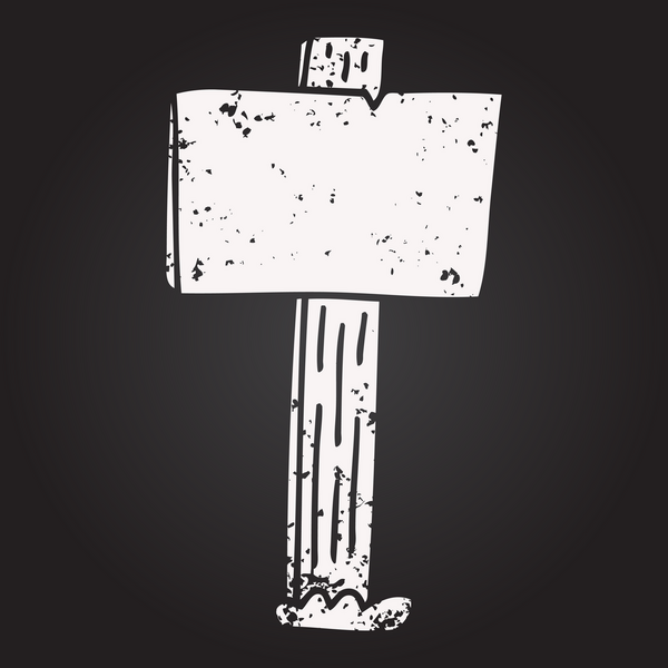 Karatahta tebeşirle insan tarafından çizilmiş bir tabela.