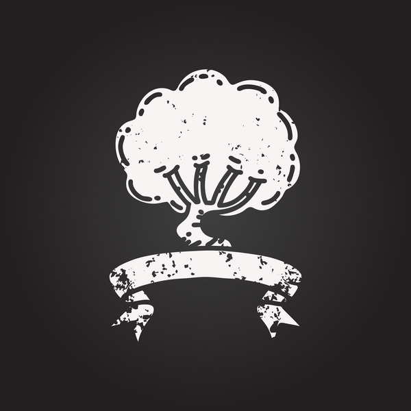 Siyah dövmeli kara tahta parşömen afişi bir insan tarafından çizilmiş.