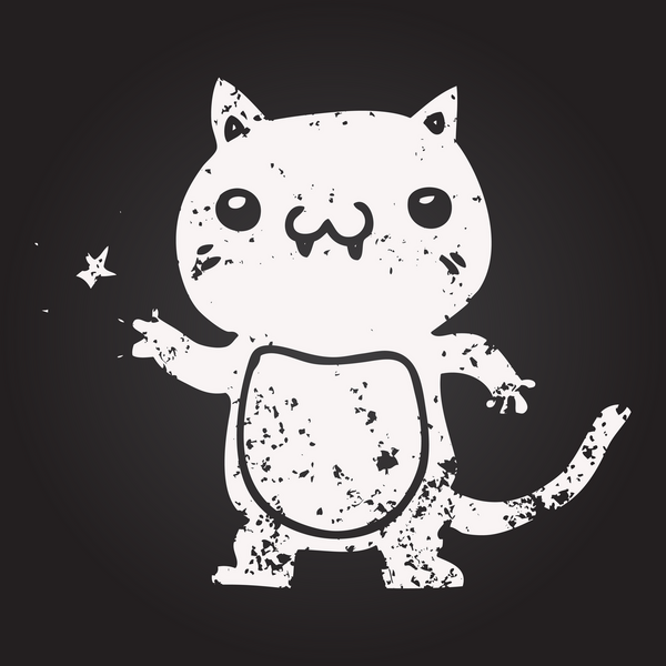 Karatahta tebeşirle çizilmiş kedi bir insan tarafından çizilmiş.