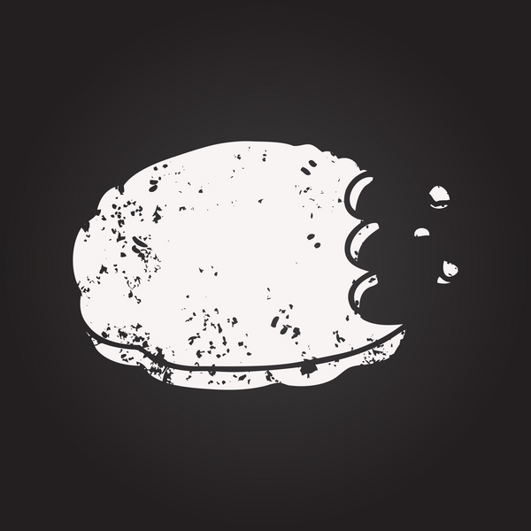 Bir insan tarafından çizilmiş kara tahta tebeşirli kurabiye.