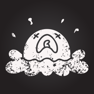 Bir insan tarafından çizilmiş kızarmış yumurtanın karatahta karalaması.