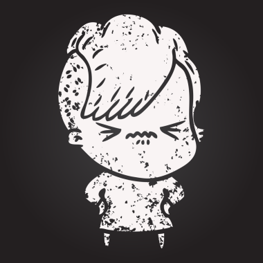 Karatahta tebeşir karikatürü bir insan tarafından çizilmiş hippi kızı kızdırdı.