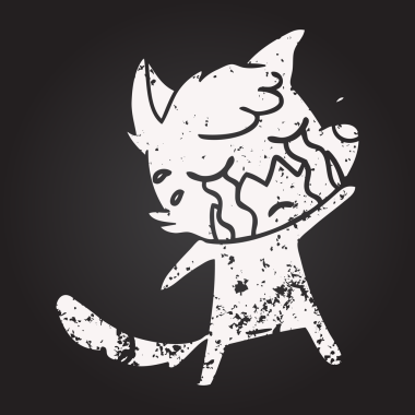 Tahta tebeşirle ağlayan tilki çizgi filmi bir insan tarafından çizilmiş.