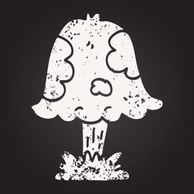 Bir insan tarafından çizilmiş karatahta mantar çizimi