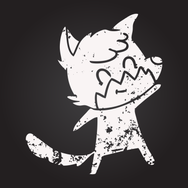 Karatahta tebeşiri bir insan tarafından çizilmiş tilki.