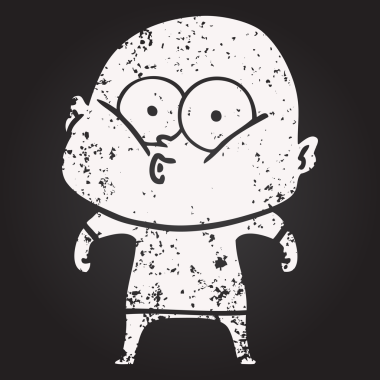 Karatahta tebeşirli kel adam bir insan tarafından çizilmiş.