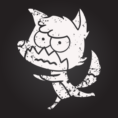 Tahta tebeşir karikatürü, bir insan tarafından çizilmiş tilki.