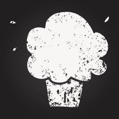 Bir insan tarafından çizilmiş kara tahta tebeşirli kek.