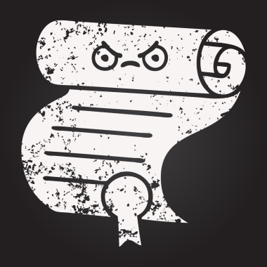 Tahta tebeşirle bir insan tarafından çizilmiş sözleşmenin karikatürü.