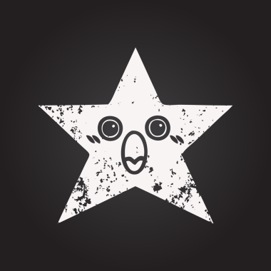 Bir insan tarafından çizilmiş yıldız balığının karikatürü.