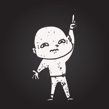 Karatahta tebeşir, karikatürist bir insan tarafından çizilen soruyu soruyor.