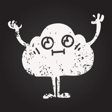 Karatahta tebeşiri bir insan tarafından çizilmiş karikatür bulutu