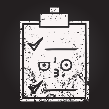 Bir insan tarafından çizilmiş bir kontrol listesinin karikatürü.