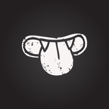 Tahta tebeşir, bir insan tarafından çizilmiş vampir ağzı çiziyor.