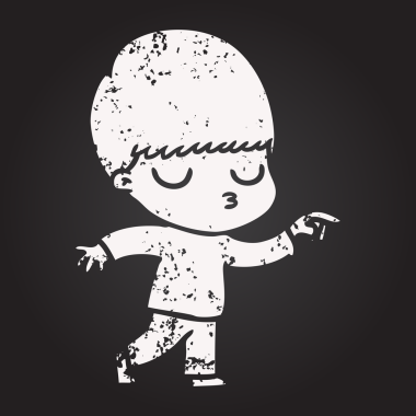 Bir insan tarafından çizilmiş karatahta karikatür.