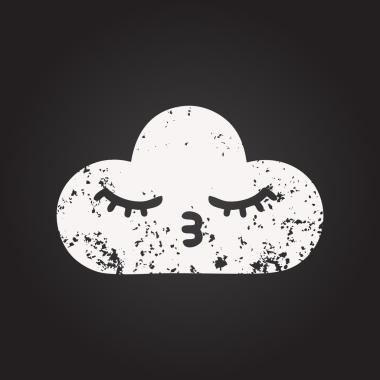 Bir insan tarafından çizilmiş kar bulutunun karatahta tebeşiri