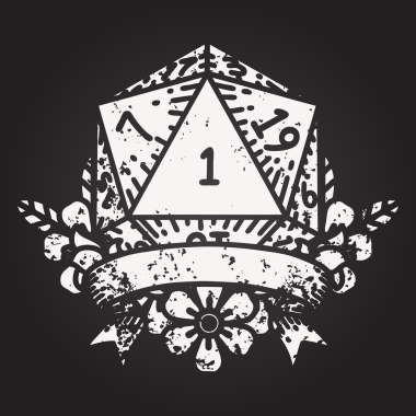 Kara tahta tebeşiri Siyah ve Beyaz Dövme çizim biçimi Doğal bir D20 zar bir insan tarafından çizildi