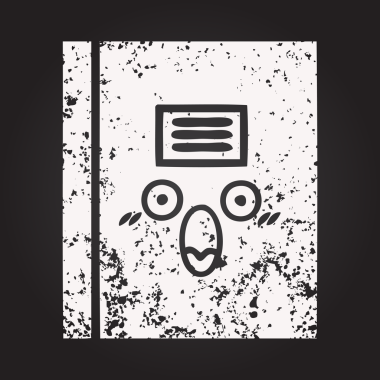 Bir insan tarafından çizilmiş bir defterin karikatürü.