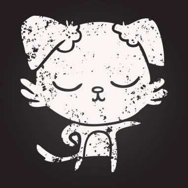 Bir insan tarafından çizilmiş kara tahta tebeşirle çizilmiş şirin bir köpek.