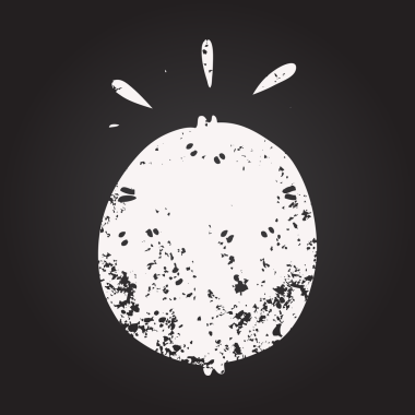 Bir insan tarafından çizilmiş karatahta karikatür limonu