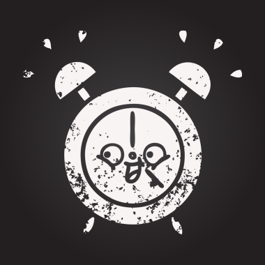 Bir insan tarafından çizilmiş çalar saatin karikatürü.