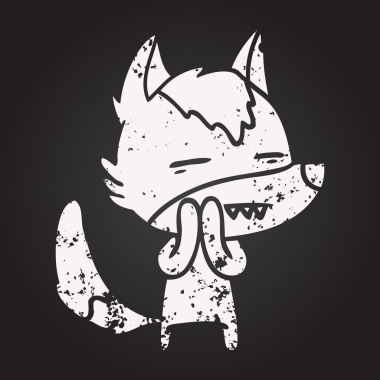 Karatahta tebeşirle çizilmiş kurt dişi bir insan tarafından çizilmiş.