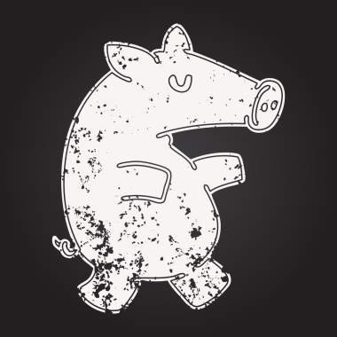 Bir insan tarafından çizilmiş uzun burunlu bir domuzun karalaması.