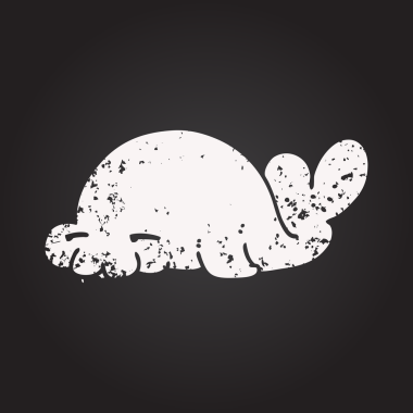 Bir insan tarafından çizilmiş karatahta karikatür mührü.