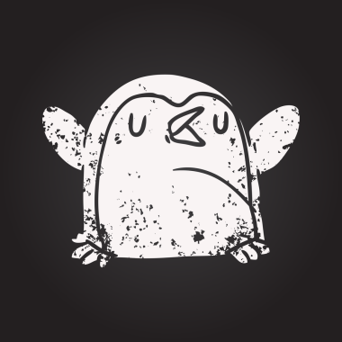 Bir insan tarafından çizilmiş bir penguenin karatahta çizimi