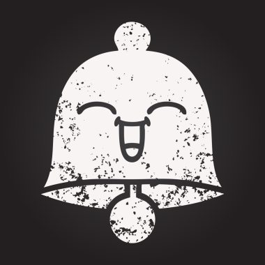 Tahta tebeşir, bir insan tarafından çizilmiş çanın karikatürü.