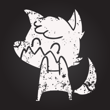 Karatahta tebeşiri bir insan tarafından çizilmiş tilki.