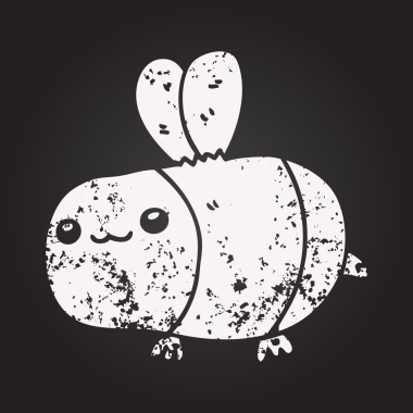 Bir insan tarafından çizilmiş kara tahta çizgi film arısı.