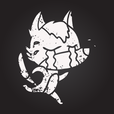 Karatahta tebeşiri bir insan tarafından çizilmiş ağlayan kurt.