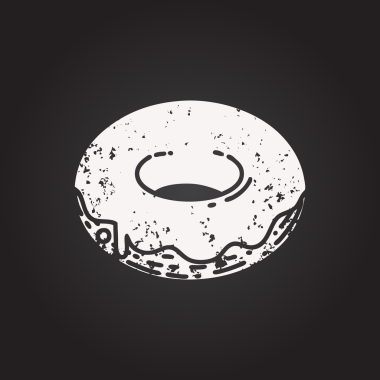 Bir insan tarafından çizilmiş geleneksel siyah dövmeli buzlu çöreğin karatahta çizimi