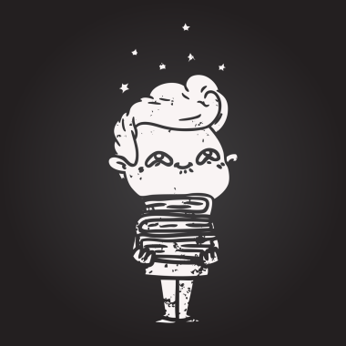 Tahta tebeşir karikatürü bir insan tarafından çizilmiş heyecanlı bir adam