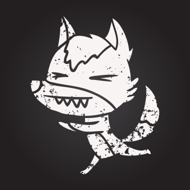 Karatahta tebeşiri bir insan tarafından çizilmiş kızgın kurt.