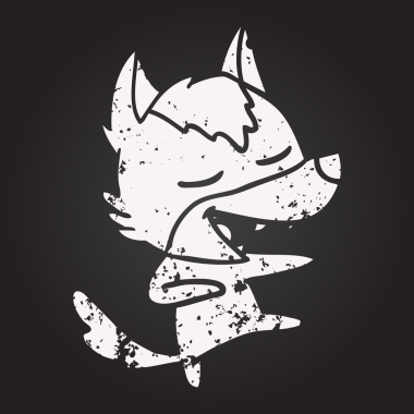 Karatahta tebeşirle çizilmiş kurt bir insan tarafından çizilmiş.