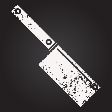 Siyah tebeşir dövmesi bir insan tarafından çizilmiş bir et satırı.