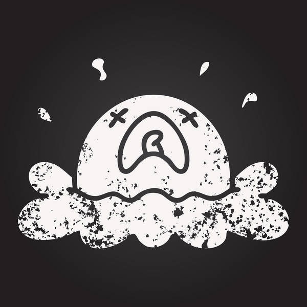 Bir insan tarafından çizilmiş kızarmış yumurtanın karatahta karalaması.