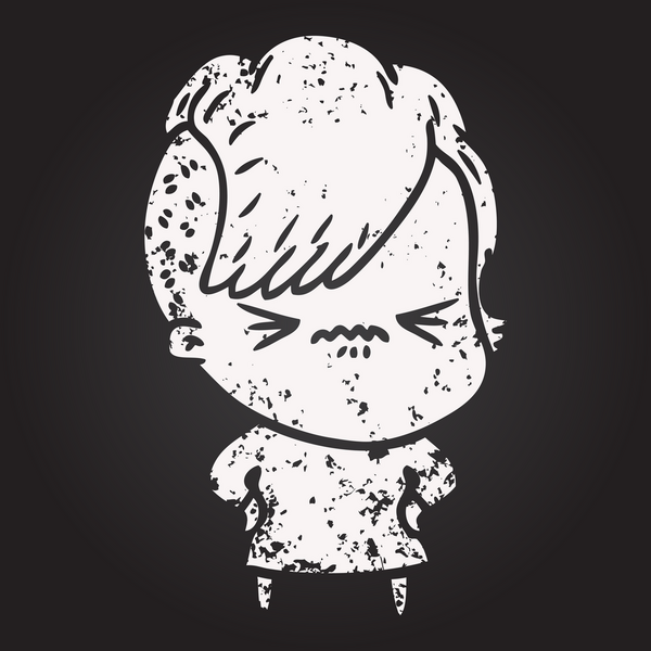 Karatahta tebeşir karikatürü bir insan tarafından çizilmiş hippi kızı kızdırdı.