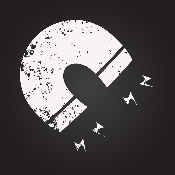 Bir insan tarafından çizilmiş mıknatıs karikatürü.