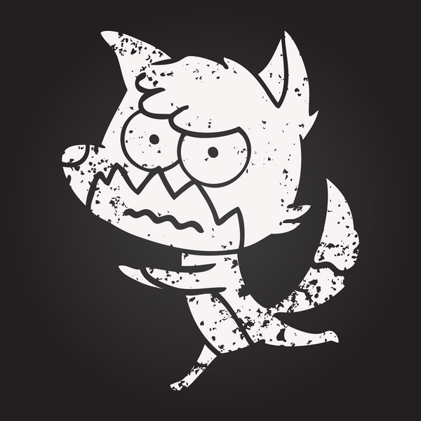 Tahta tebeşir karikatürü, bir insan tarafından çizilmiş tilki.