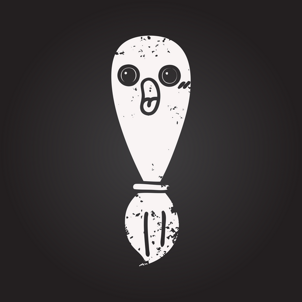 Bir insan tarafından çizilmiş bir boya fırçasının karikatürü.