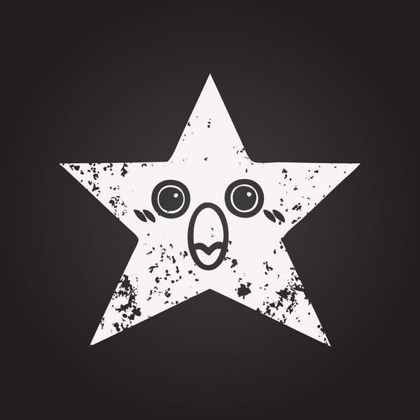 Bir insan tarafından çizilmiş yıldız balığının karikatürü.