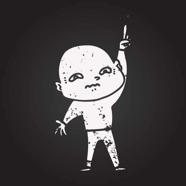 Karatahta tebeşir, karikatürist bir insan tarafından çizilen soruyu soruyor.