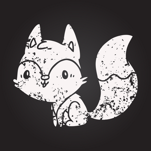 Bir insan tarafından çizilmiş bir tilkinin kara tahta tebeşiri.