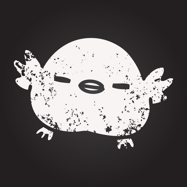 Bir insan tarafından çizilmiş şirin bir kuşun karatahta karalaması