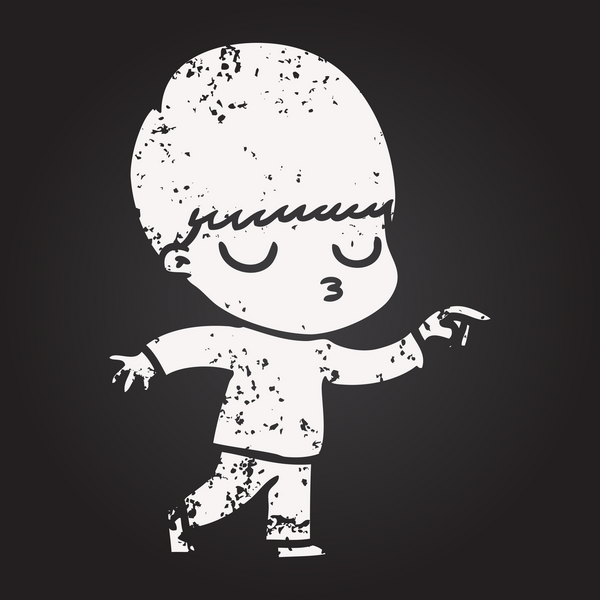 Bir insan tarafından çizilmiş karatahta karikatür.