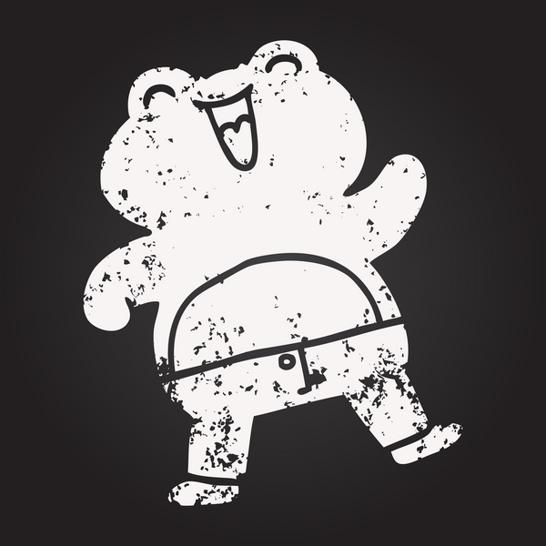 Karatahta tebeşiri bir insan tarafından çizilmiş komik kurbağa çizimi.