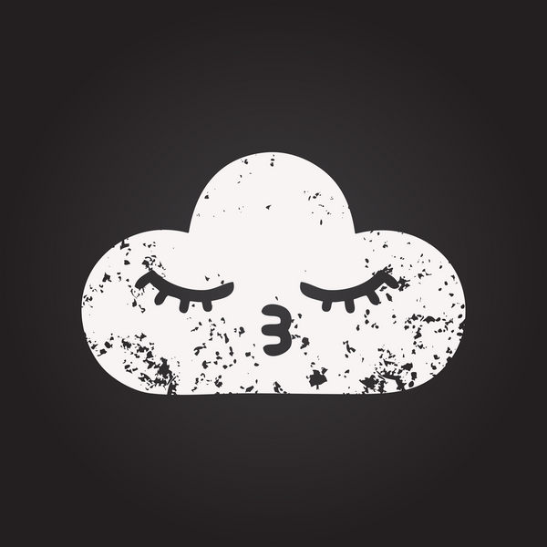 Bir insan tarafından çizilmiş kar bulutunun karatahta tebeşiri